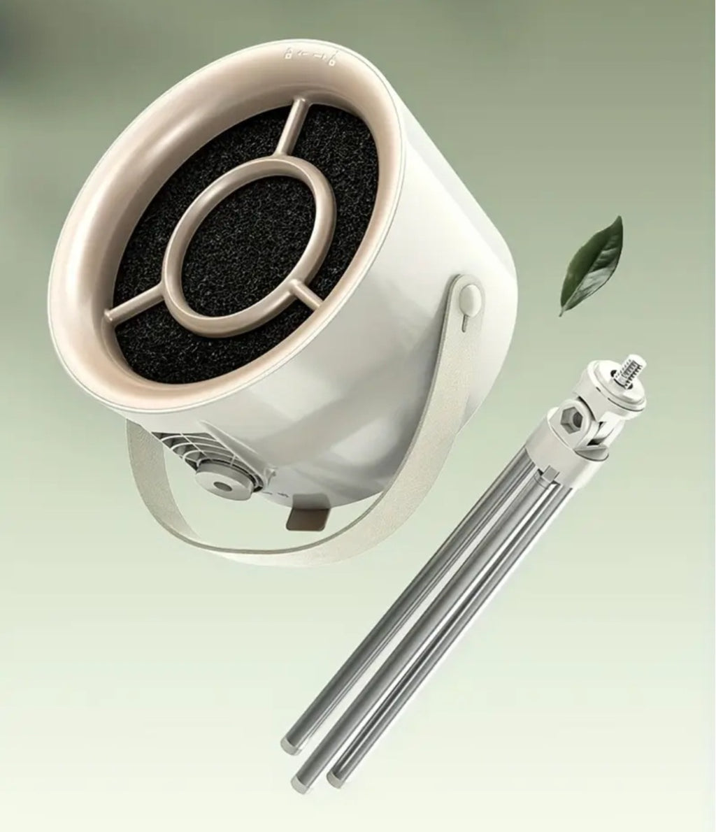 Mažas USB ventiliatorius virtuvei – 3 greičių, nuimamas filtras, komplekte 12 filtrų, baltas