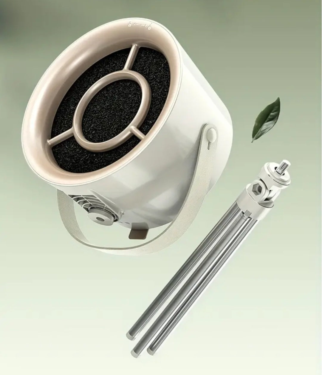 Mažas USB ventiliatorius virtuvei – 3 greičių, nuimamas filtras, komplekte 12 filtrų, baltas