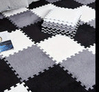 24 vnt. kilimėlio plytelės – 30×30×1 cm, neslystančios, lengvai plaunamos, pritaikomos