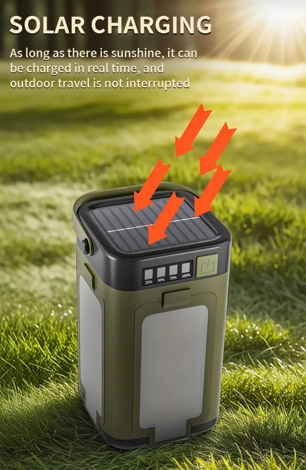 Rankinis nešiojamas žibintas – sulankstomas, 6 šviesos režimai, pakabinamas LED prožektorius