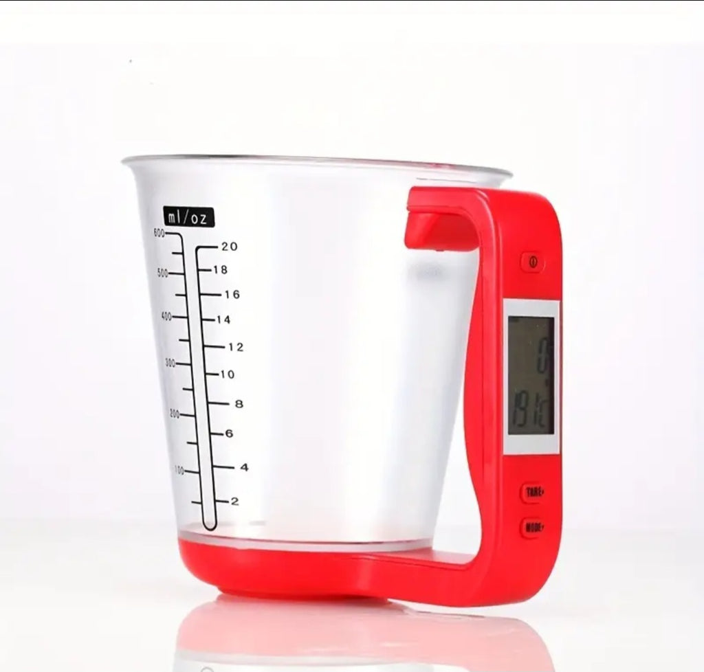 Daugiafunkcinis matavimo puodelis – 600 ml, su elektriniu ekranu, 3 spalvos