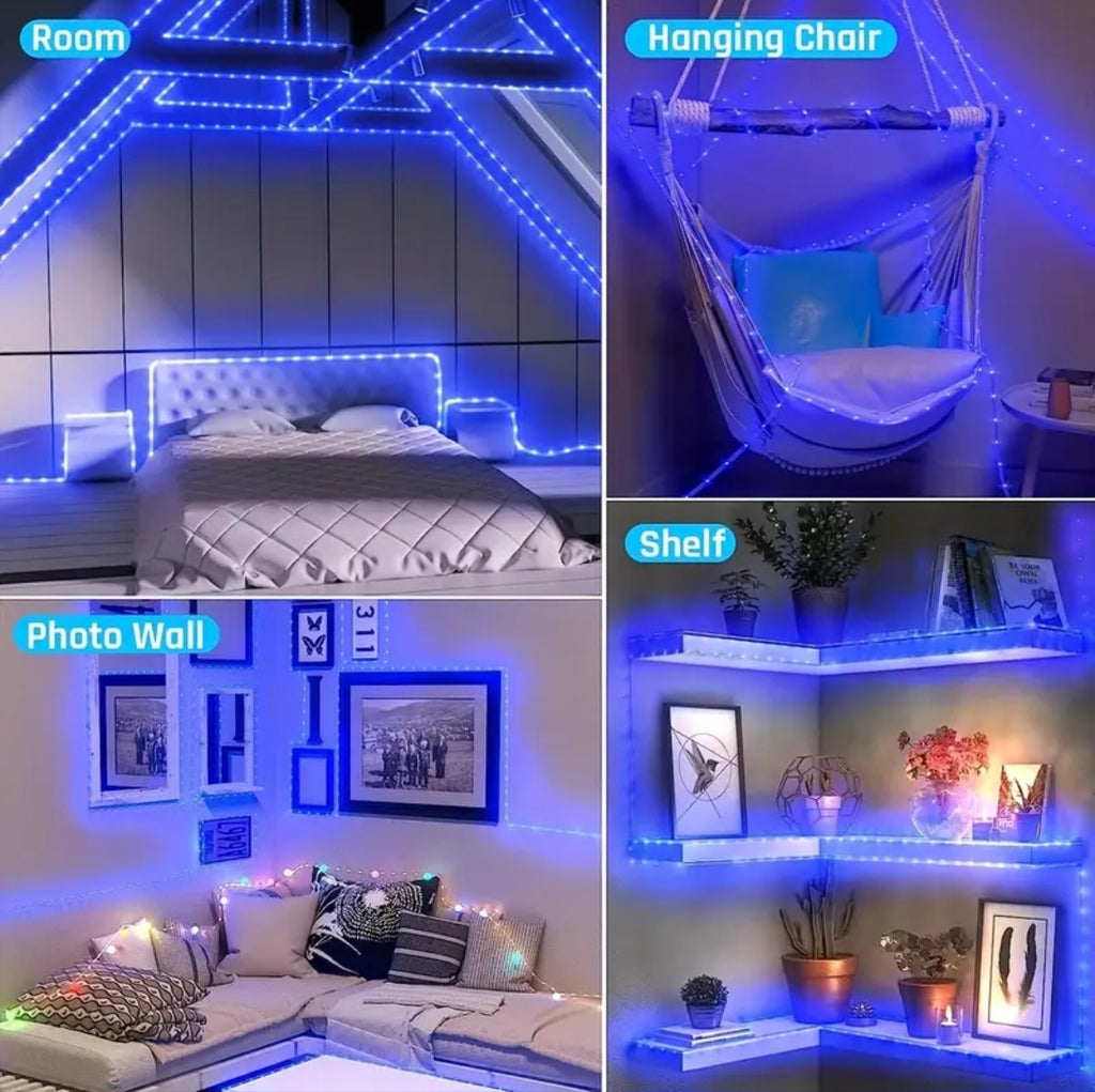 30 m LED juosta – įvairių spalvų, šviečianti dekoratyvi juosta