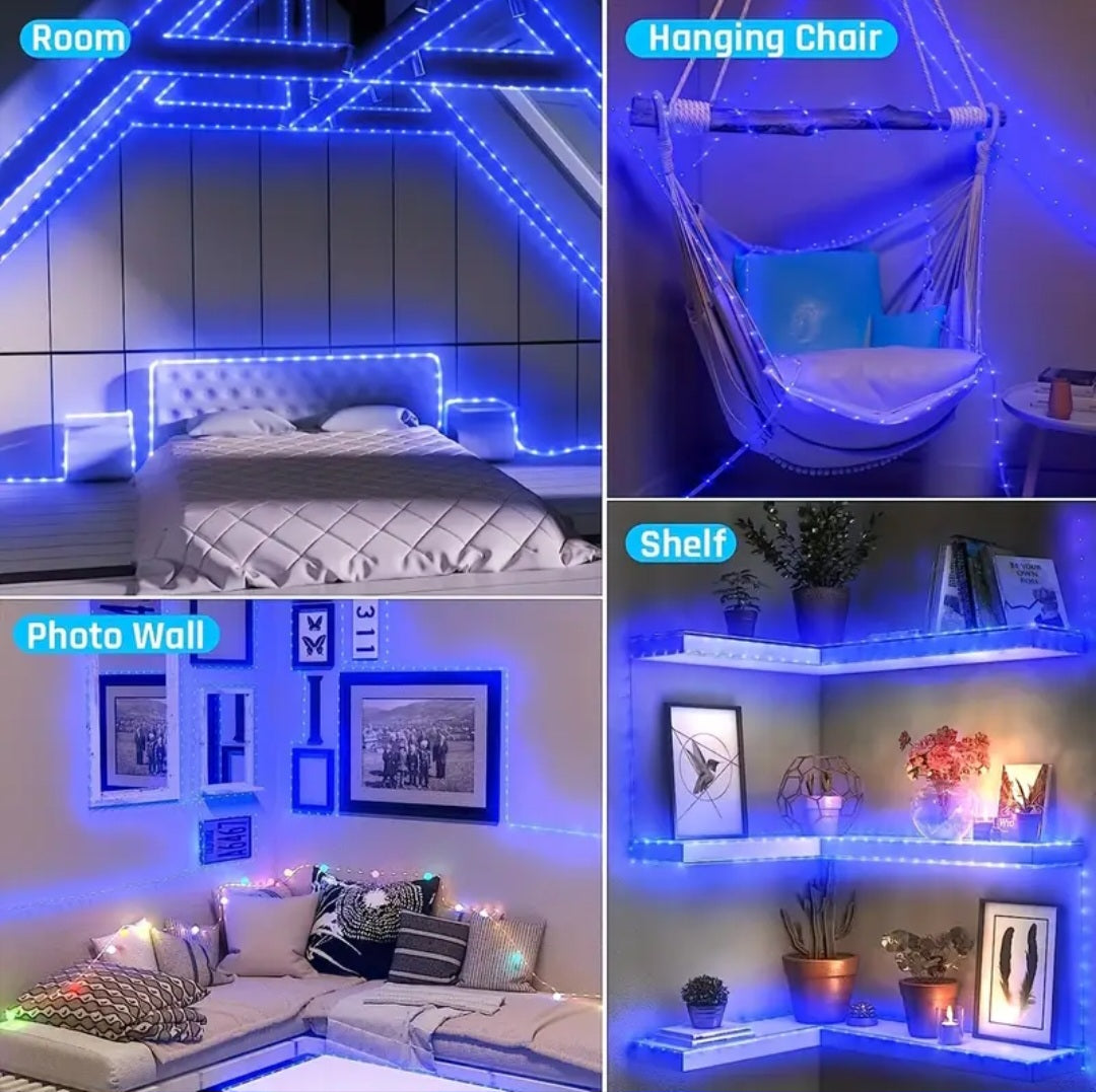 30 m LED juosta – įvairių spalvų, šviečianti dekoratyvi juosta