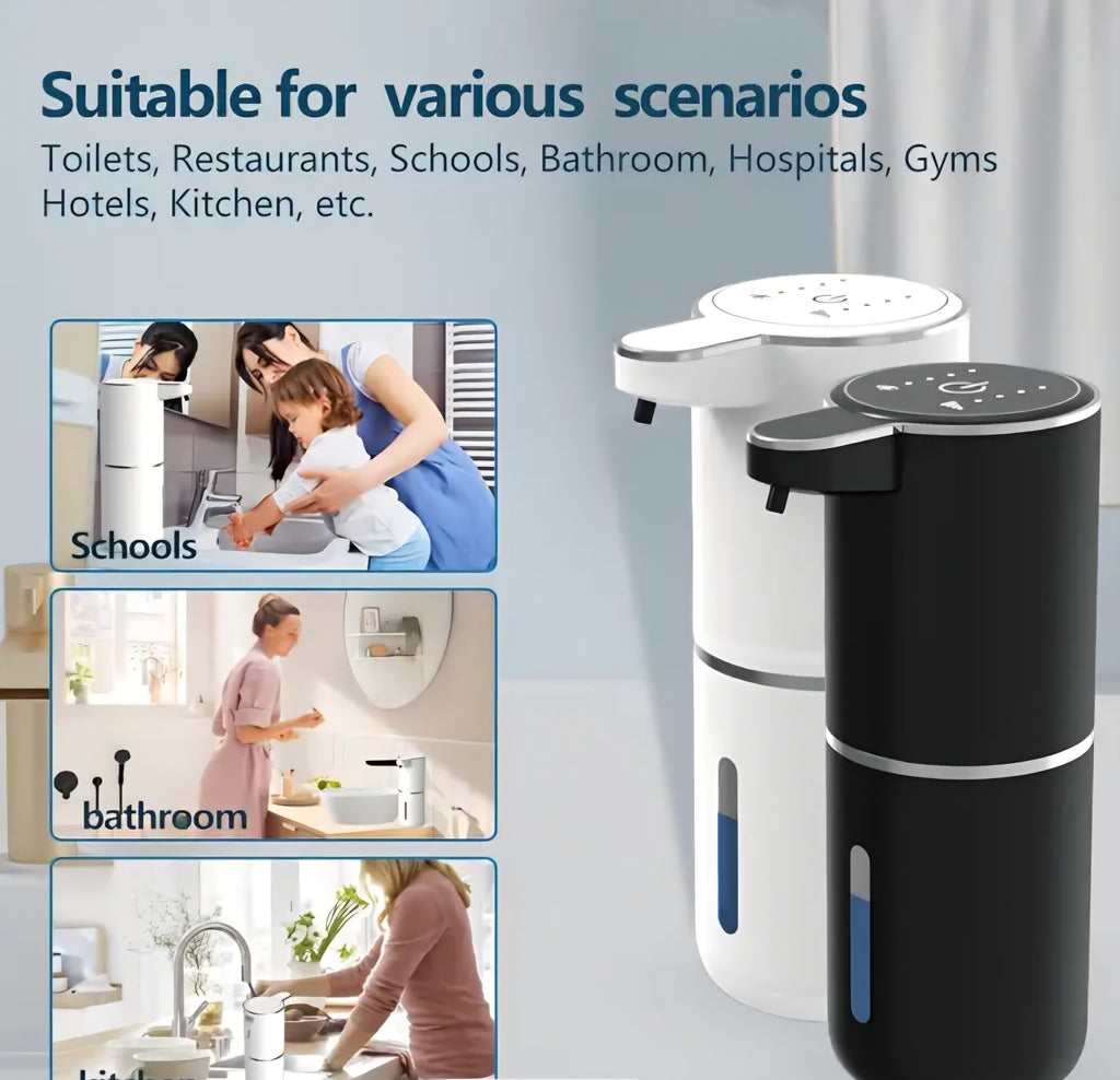 380 ml automatinis muilo dozatorius su jutikliniu sensoriumi – sieninis, baterijomis maitinamas, greitas įkrovimas