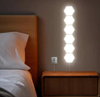 6 vnt. jutiklinio valdymo šešiakampis LED sieninis šviestuvas – neutrali balta, su naktiniu apšvietimu