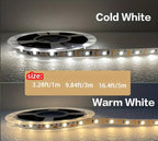 Protinga LED juostelė su judesio jutikliu – USB, šilta/balta 5V, lanksti, naktiniam apšvietimui