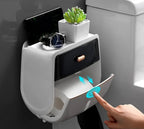 1 vnt. tualetinio popieriaus laikiklis – dvigubo sluoksnio didelės talpos servetėlių dėžutė, sieninis, atspari vandeniui