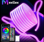 Mexllex 15 m patobulinta išmanioji RGB neon LED juosta – su programėle, nuotoliniu valdymu, muzika ir laikmačio funkcija