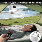 Nešiojamas USB Kempingo Ventiliatorius su LED Apšvietimu – Stovyklavimui, Palapinėms, Lauko Įrankis