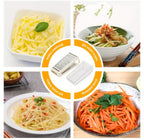 Dvipusė nerūdijančio plieno sūrio ir daržovių tarka FARIDABIO su plastikiniu indeliu – kompaktiškas rankinis virtuvės įrankis