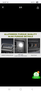 ALLPOWERS R600 nešiojama galios stotis su 299Wh LiFePO4 baterija – 600W AC