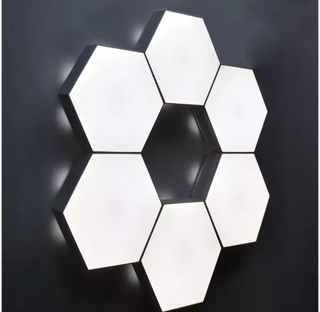 6 vnt. jutiklinio valdymo šešiakampis LED sieninis šviestuvas – neutrali balta, su naktiniu apšvietimu