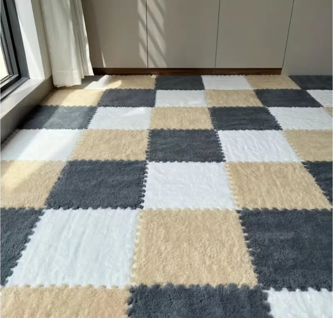 24 vnt. kilimėlio plytelės – 30×30×1 cm, neslystančios, lengvai plaunamos, pritaikomos